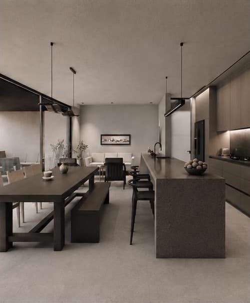 Casa Siena kitchen with dark grey finishes